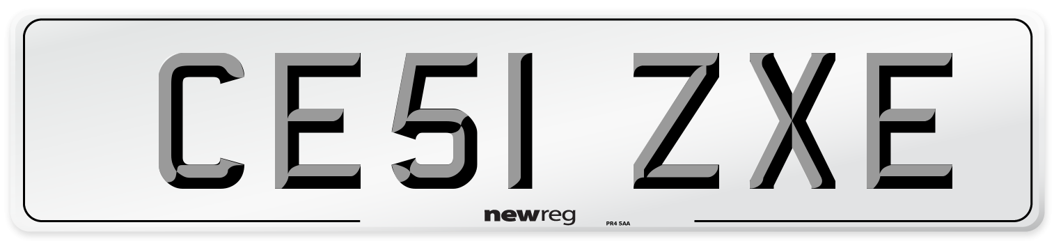 CE51 ZXE Number Plate from New Reg